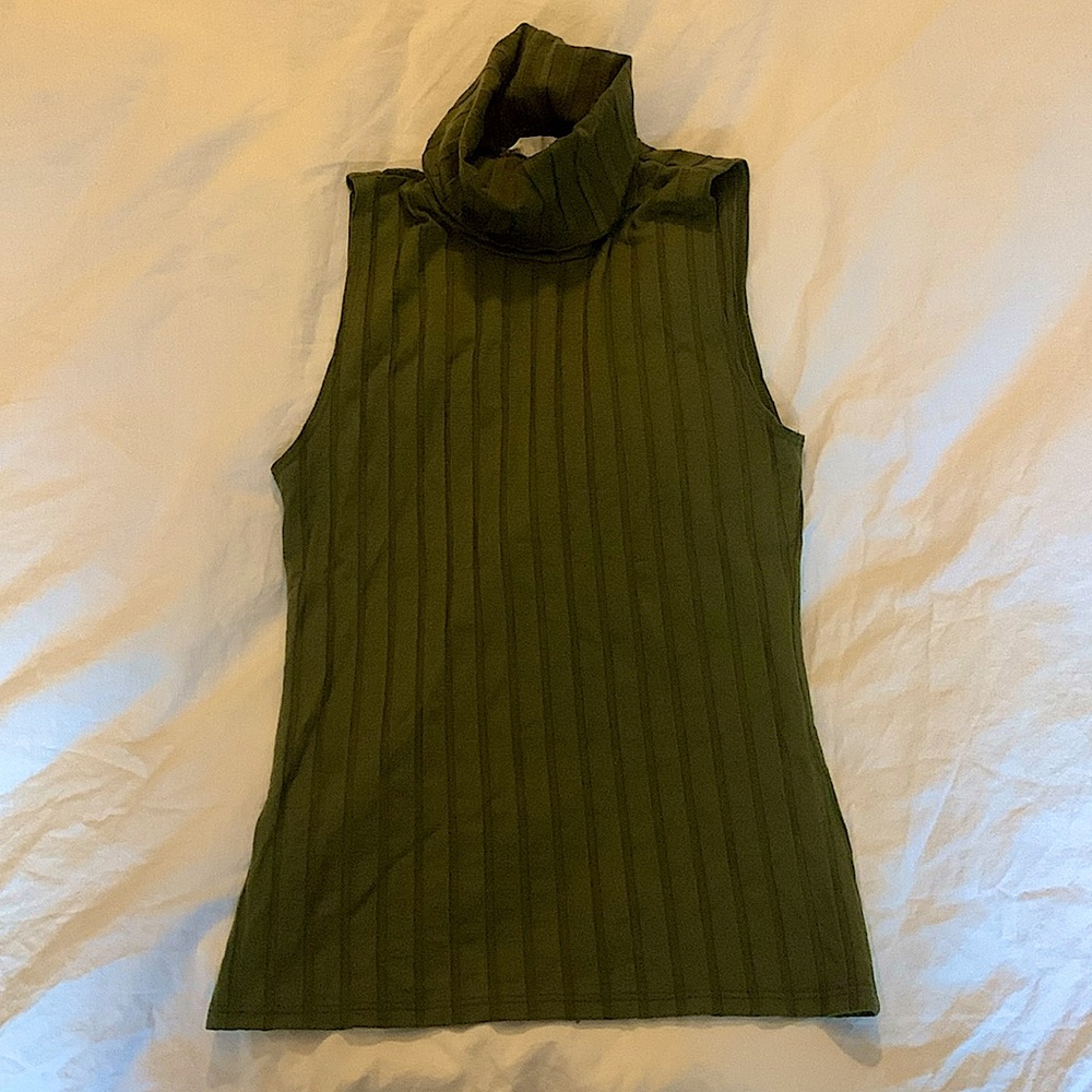 Green Turtleneck Tank Top